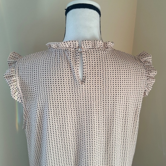 *ADRIANNA PAPELL* Pink x Black Ruffle Neck Fashion Tank Top Size Large - Picture 8 of 12